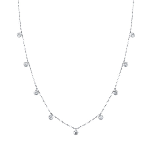 TVON 14K 1.00cttw VS Diamond Dangling Station Necklace