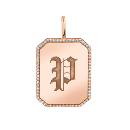 14K Customizable Signet Dog Tag Pendant