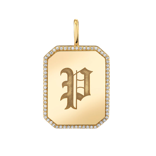 TVON 14K Signet Dog Tag Pendant
