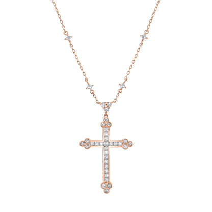 14K 1.60cttw VS White Diamond Cross Necklace