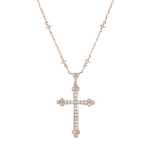 14K 1.60cttw VS Diamond Cross Necklace
