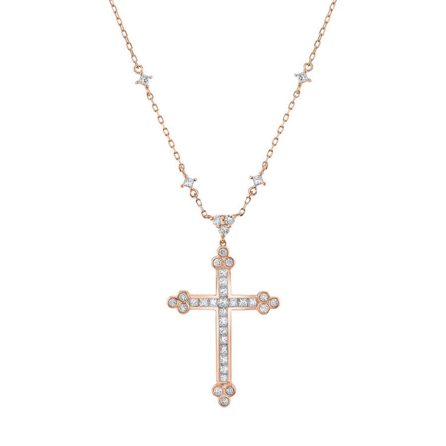 14K 1.60cttw VS Diamond Cross Necklace