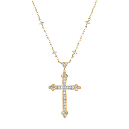 14K 1.60cttw VS White Diamond Cross Necklace