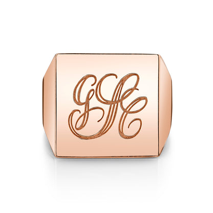 TVON 14K Three Letter Signet Ring