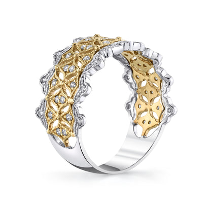 14K 0.33cttw VS White Diamond Lace Band Ring