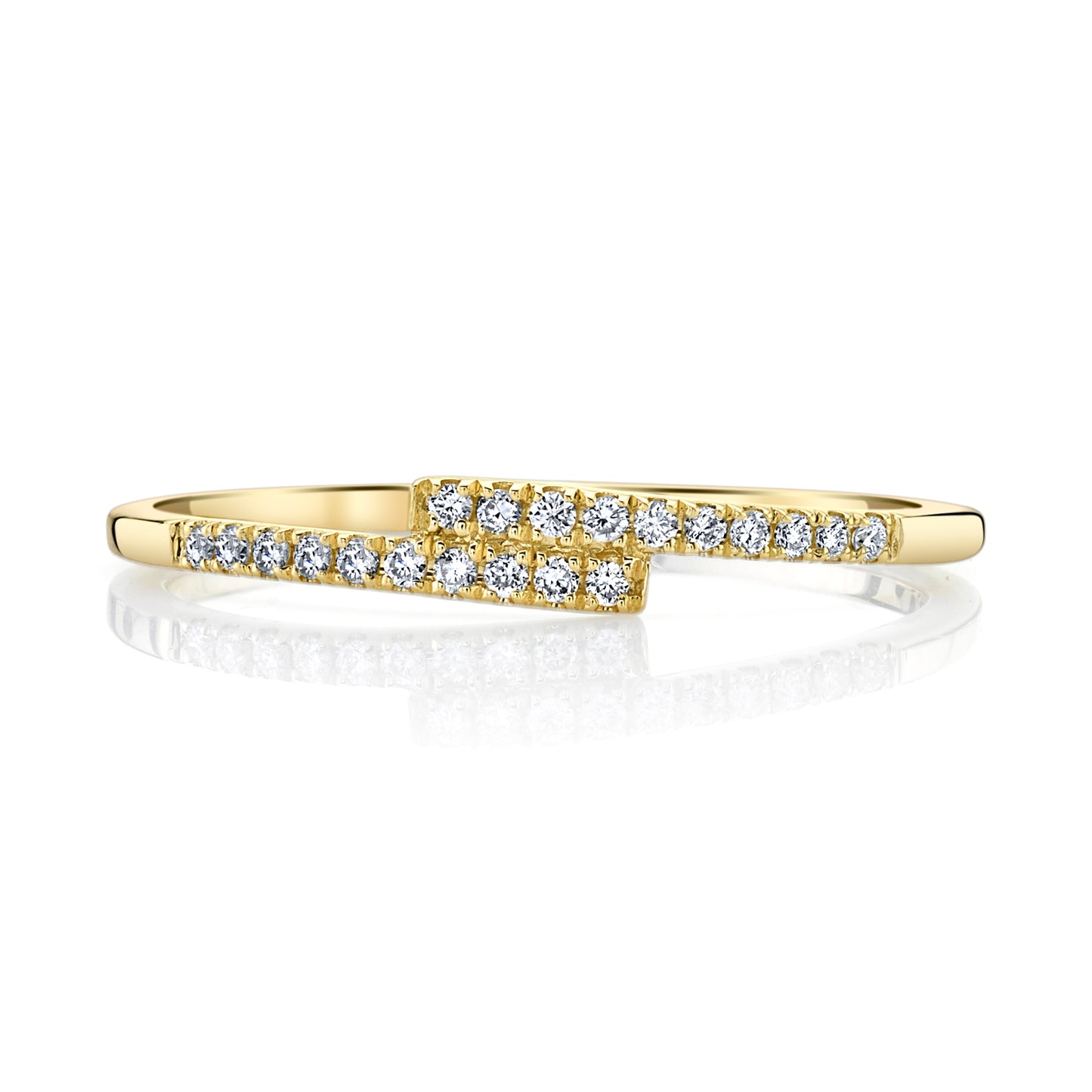 Petite Stackable VS White Diamond Bypass Ring
