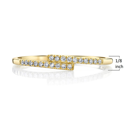 Petite Stackable VS White Diamond Bypass Ring
