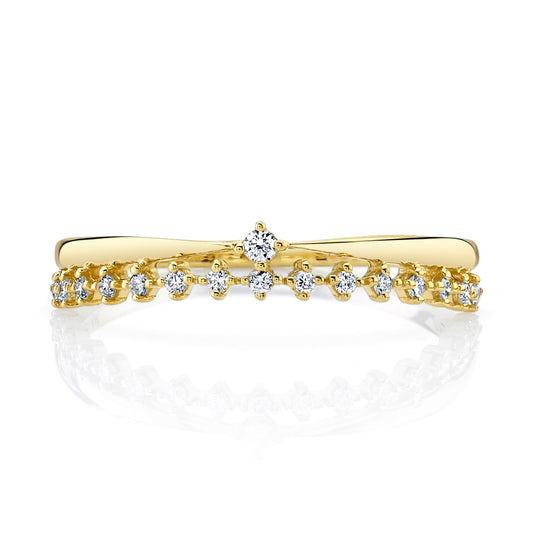 Stackable Diamond Tiara Ring in 14K Yellow Gold