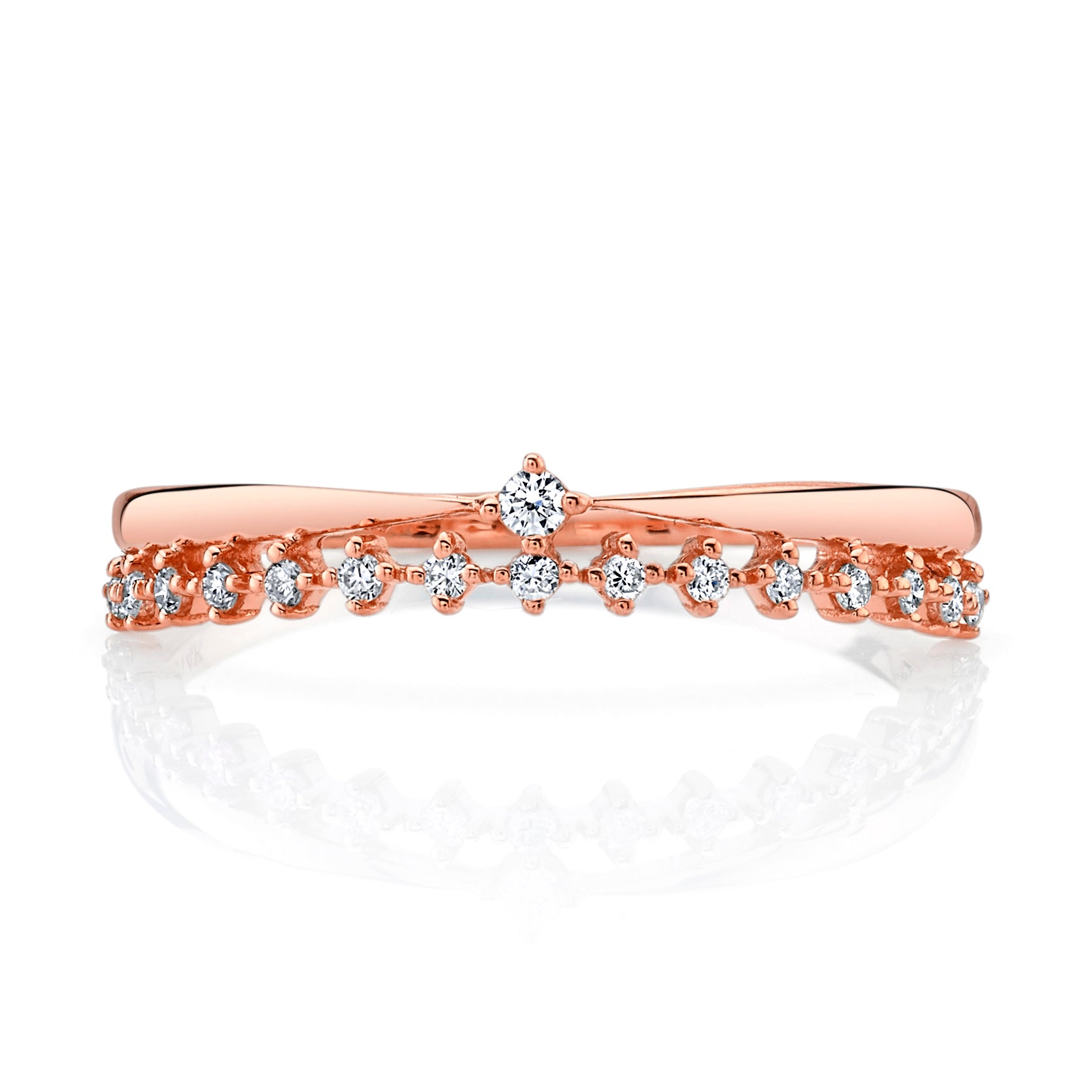 Stackable Diamond Tiara Ring in 14K Rose Gold