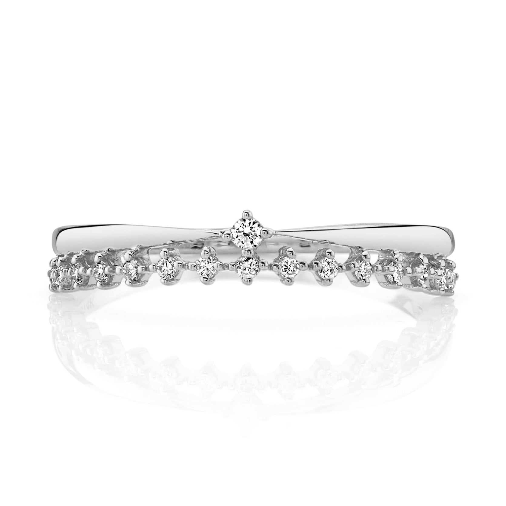 Stackable Diamond Tiara Ring in 14K White Gold
