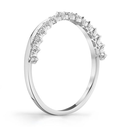 Stackable Diamond Tiara Ring in 14K White Gold - Side Profile