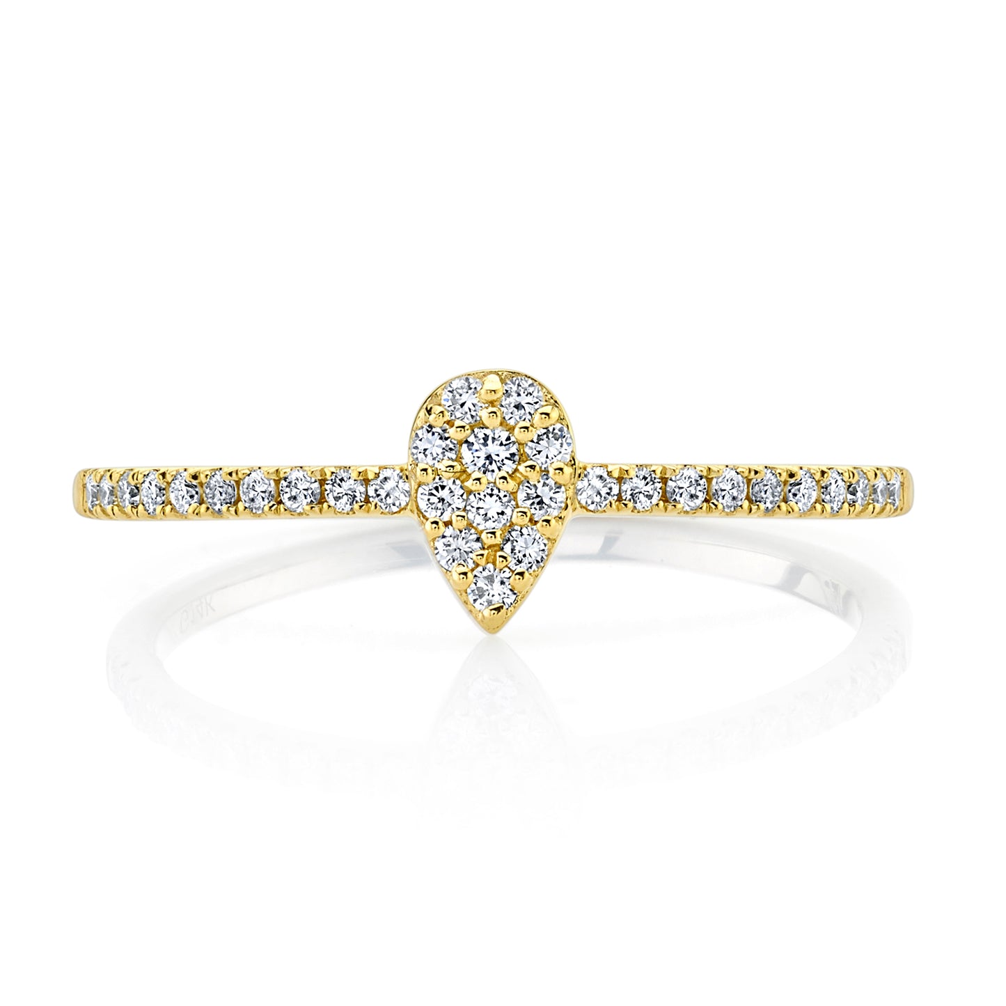 Petite Stackable VS White Diamond Pear Shape Ring