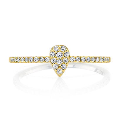 Petite Stackable VS White Diamond Pear Shape Ring