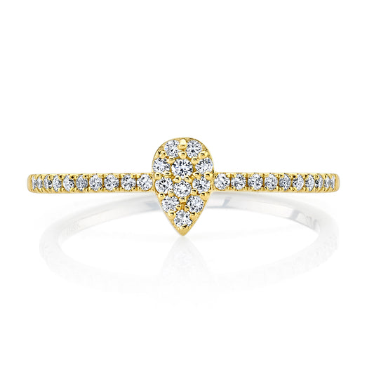 Petite Stackable VS White Diamond Pear Shape Ring