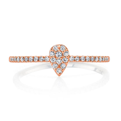 Petite Stackable VS White Diamond Pear Shape Ring