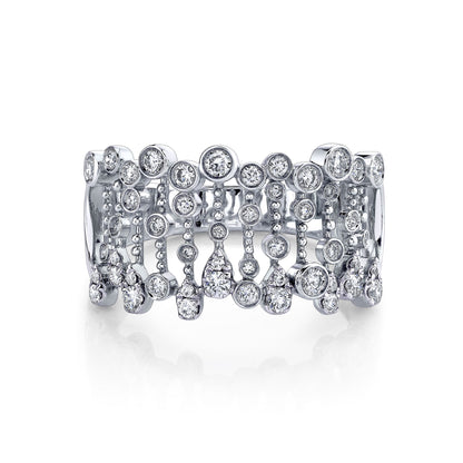 14K 0.70cttw VS White Diamond Raindrop Ring
