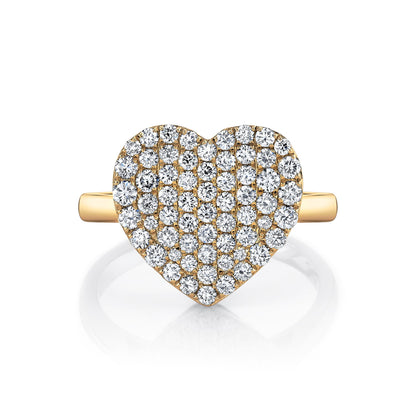 14K 1.02cttw VS White Diamond Pavé Heart Ring