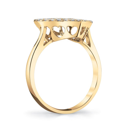 14K 1.02cttw VS White Diamond Pavé Heart Ring