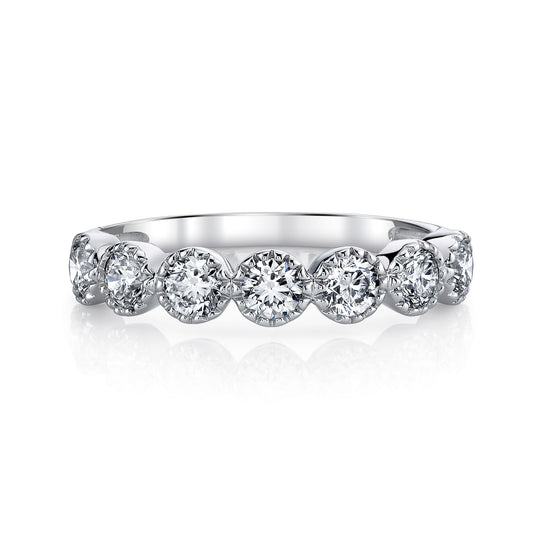 14K 1.21cttw VS White Diamond 7 Stone Band Ring