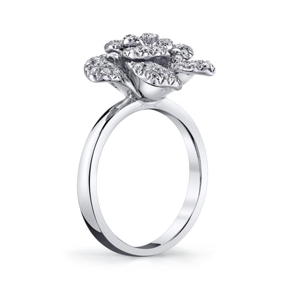 14K 1.01cttw Round VS White Diamond Rose Ring
