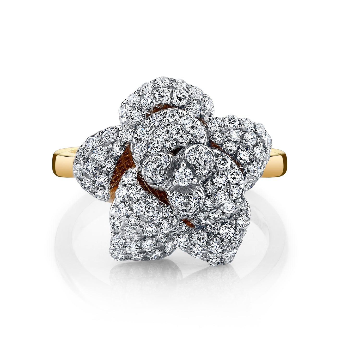 14K 1.01cttw Round VS White Diamond Rose Ring