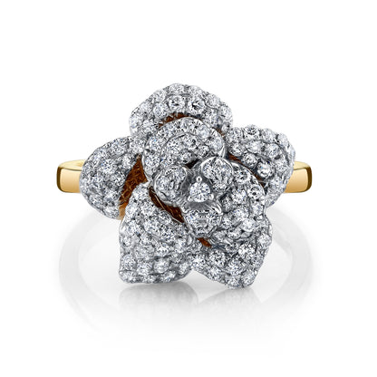 14K 1.01cttw Round VS White Diamond Rose Ring