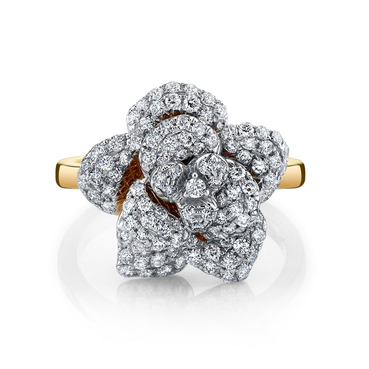 14K 1.01cttw Round VS White Diamond Rose Ring