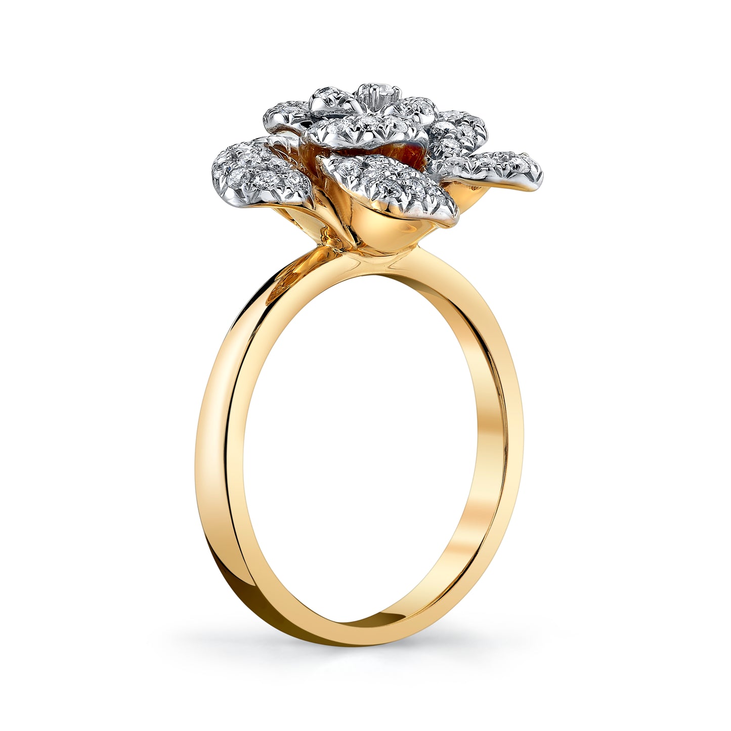 14K 1.01cttw Round VS White Diamond Rose Ring