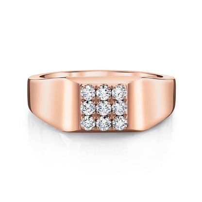 14K 0.31cttw VS White Diamond Signet Ring