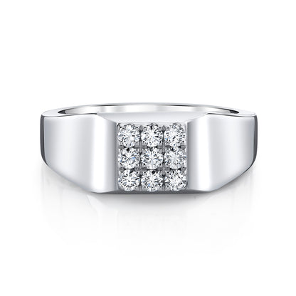 14K 0.31cttw VS White Diamond Signet Ring