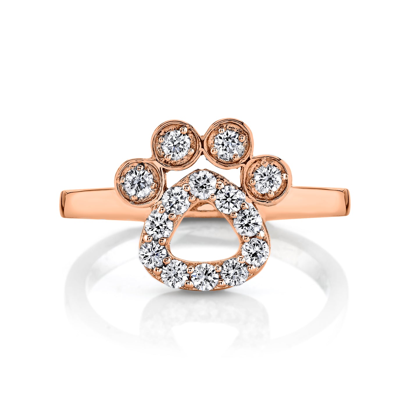 14K 0.42cttw VS White Diamond Paw Ring