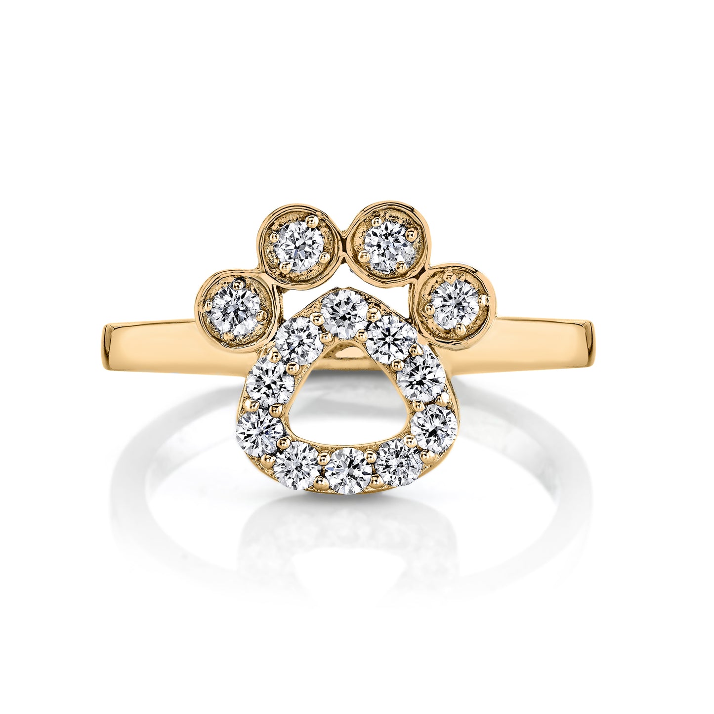 14K 0.42cttw VS White Diamond Paw Ring