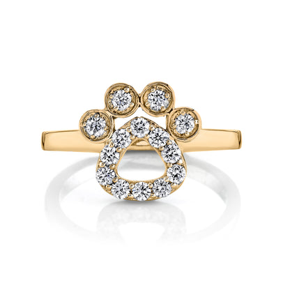 14K 0.42cttw VS White Diamond Paw Ring