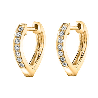 14K 0.27cttw VS White Diamond Tapered Huggie Earrings