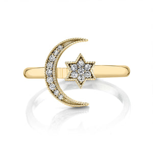 VS Diamond Moon & Star Ring | TVON