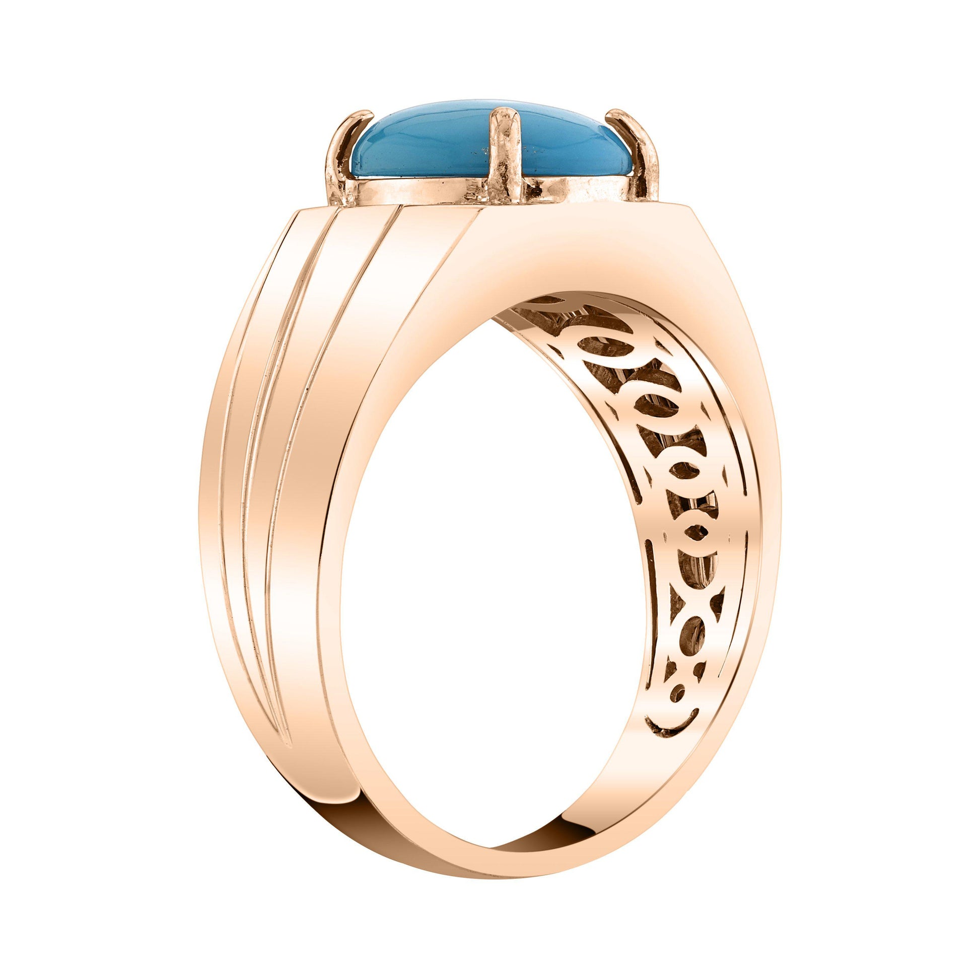 14K 1.98 Cts Turquoise 0.08 Cttw VS Diamond Ring - TVON.com