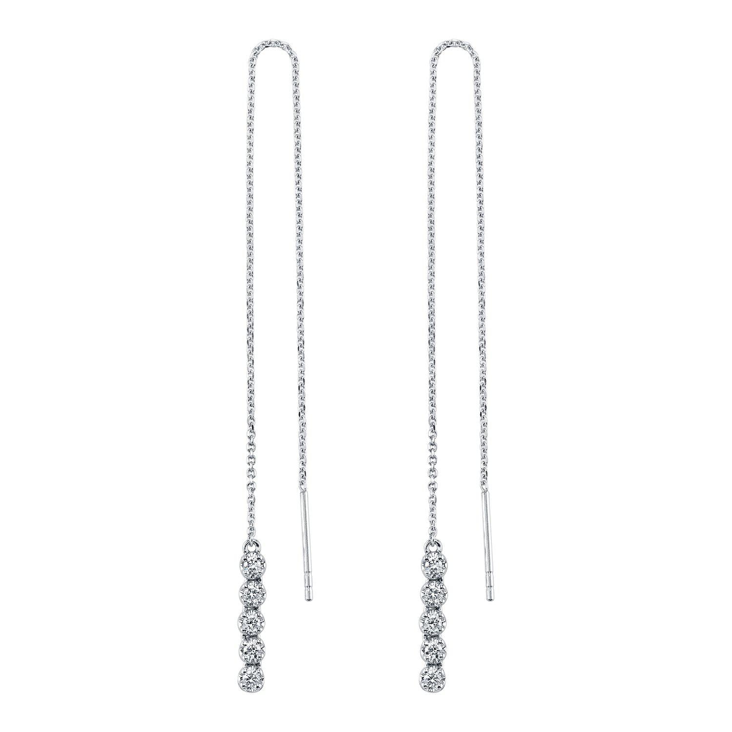 TVON 14K 0.21cttw VS Diamond Threader Earrings