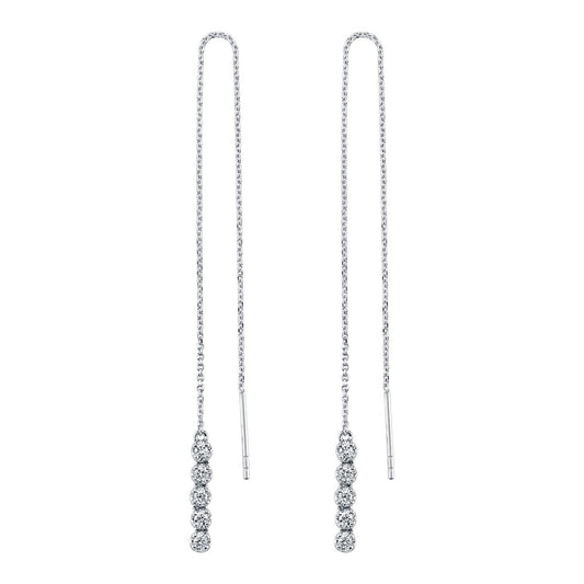 TVON 14K 0.21cttw VS Diamond Threader Earrings