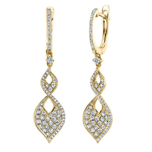 TVON 14K 1.03cttw VS Diamond Drop Earrings