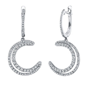VS Diamond Crescent Moon Drop Earrings | TVON