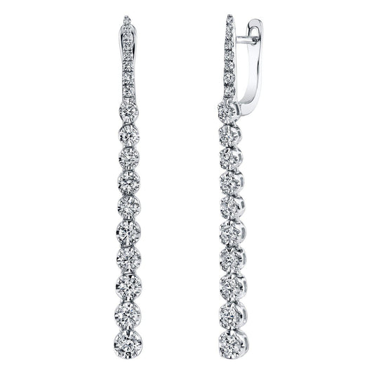 TVON 14K 0.87cttw VS Diamond Stiletto Drop Earrings