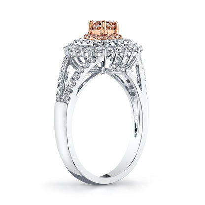 14K 0.24 Cts Pink Diamond 0.67 Cttw VS Diamond Ring - TVON.com