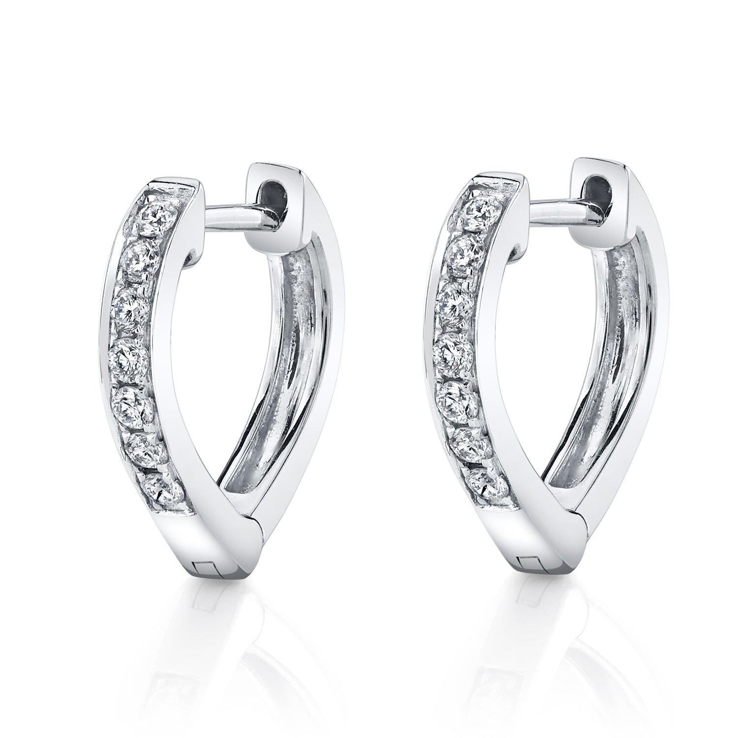 TVON 14K 0.27cttw VS Diamond Huggie Earrings - 1/2 Inch