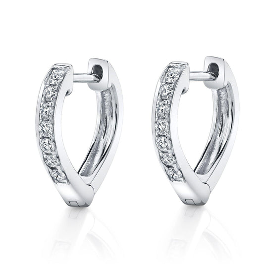TVON 14K 0.27cttw VS Diamond Huggie Earrings - 1/2 Inch