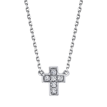 TVON 14K 0.04cttw VS Diamond Cross Necklace