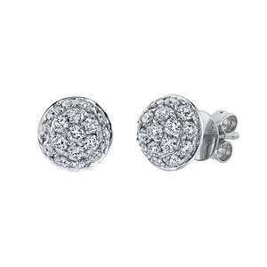 VS Diamond Dome Cluster Stud Earrings | TVON