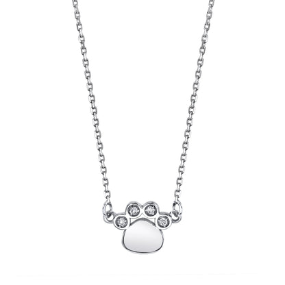 TVON 14K 0.02cttw VS Diamond Paw Necklace