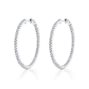 TVON 14K 2.02cttw VS Diamond Inside Out Hoop Earrings - 1.5 Inch