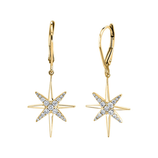 TVON 14K 0.36cttw VS Diamond North Star Drop Earrings