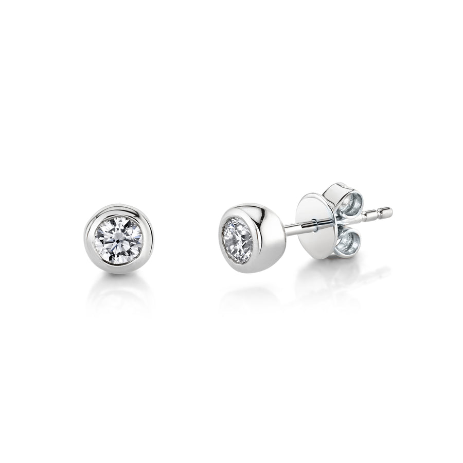 VS Diamond Bezel Set Stud Earrings | TVON